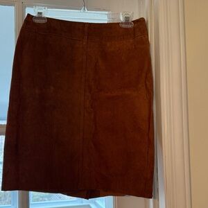Women's Brown Suede Pencil Skirt